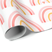 Boho chic roze regenboog patroon wrapping papier (Rol Hoek)