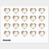 Boho Chic Roze Trouwgunst Hart Sticker (Vel)