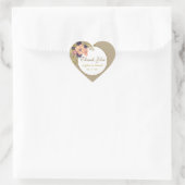 Boho Chic Roze Trouwgunst Hart Sticker (Tas)