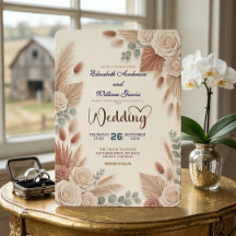 Boho Chic Rozen Pampasgras Bruiloft