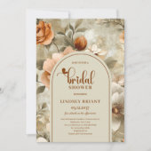 Boho Chic Rust Terracotta Bruiloft Feest Uitnodigi Kaart (Voorkant)