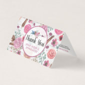 Boho Chic Rustic Feather Arrow Floral bedankt Kaart (Voorkant)