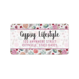 Boho Chic Rustic Feather Arrow Waterverf Bohemian Etiket