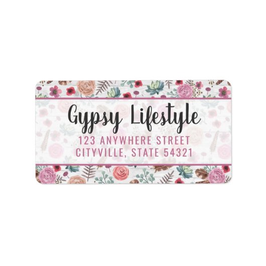 Boho Chic Rustic Feather Arrow Waterverf Bohemian Etiket (Voorkant)