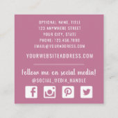 Boho Chic Rustic Feather Arrow Waterverf Bohemian Vierkante Visitekaartje (Achterkant)