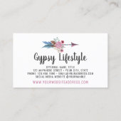 Boho Chic Rustic Feather Arrow Waterverf Bohemian Visitekaartje (Achterkant)