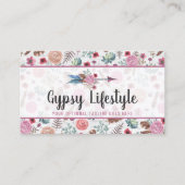 Boho Chic Rustic Feather Arrow Waterverf Bohemian Visitekaartje (Voorkant)