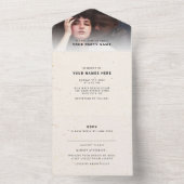 Boho Chic Rustic Modern | Aangepaste Trouwfoto All In One Uitnodiging (Binnen)