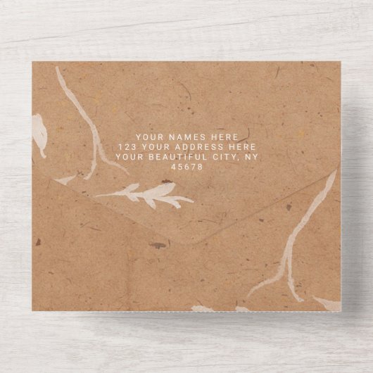 Boho Chic Rustic Modern | Aangepaste Trouwfoto All In One Uitnodiging (Achterkant)