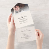 Boho Chic Rustic Modern | Aangepaste Trouwfoto All In One Uitnodiging (Afscheurbaar)