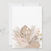 Boho chic rustic pampas floral moon baby shower kaart (Achterkant)