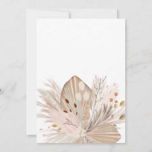 Boho chic rustic pampas floral moon baby shower kaart (Achterkant)