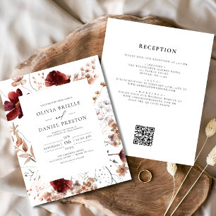 Boho Chic Rustic Wildflower Huwelijksuitnodiging Flyer