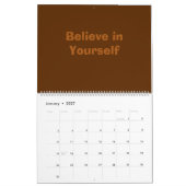 Boho Chic Rustieke Houten Textuur Motivatie Kalender (Jan 2027)