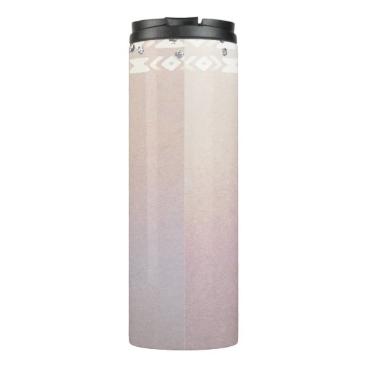 Boho Chic Rustieke Koe Schedel Bloemen Boheemse Cu Thermosbeker (Achterkant)