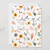 Boho chic rustige oranje zonnebloemen 2e verjaarda kaart (Achterkant)