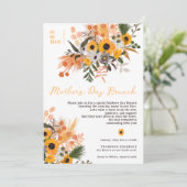 Boho chic rustige oranje zonnebloemen moederdag kaart (Staand voorkant)