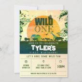 Boho chic safari dieren wild een 1e verjaardag kaart (Voorkant)