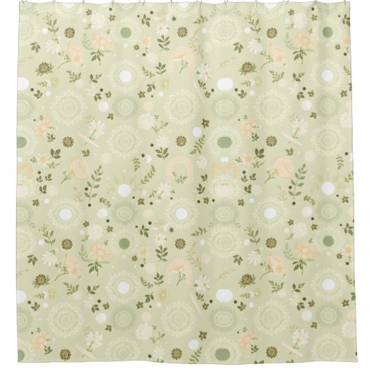 Boho Chic Sage Douchegordijn - Ontspannen & Aardse (Voorkant)