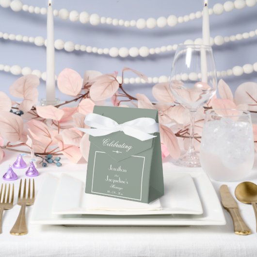 Boho Chic Sage Green Elegant Dank u bruiloft Bedankdoosjes (Huwelijk)