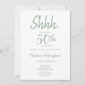 Boho Chic Sage Green Surprise 50th Birthday Kaart (Voorkant)