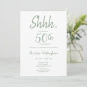 Boho Chic Sage Green Surprise 50th Birthday Kaart (Staand voorkant)