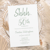 Boho Chic Sage Green Surprise 50th Birthday Kaart