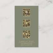 Boho Chic Sage Groen & Goud Monogram Social Media Visitekaartje (Achterkant)