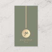 Boho Chic Sage Groen & Goud Monogram Social Media Visitekaartje (Voorkant)