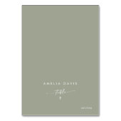 Boho Chic Sage Groene Gast Naam Plaats Kaarten (Voorkant)