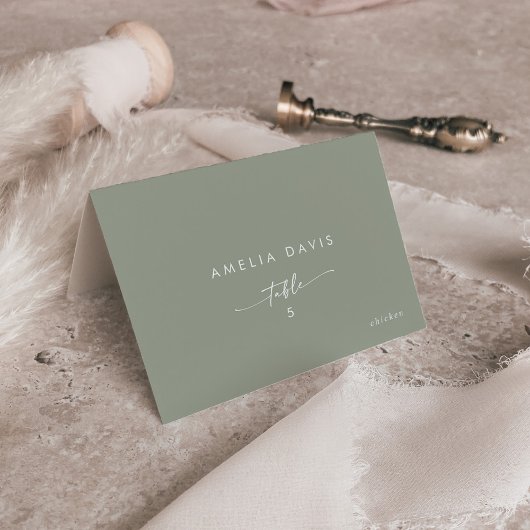 Boho Chic Sage Groene Gast Naam Plaats Kaarten