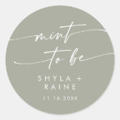 Boho Chic Sage Groene Munt Om Voor Sticker (Voorkant)