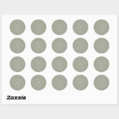 Boho Chic Sage Groene Namen Envelop Afdichtingen Ronde Sticker (Vel)