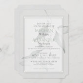 Boho Chic Sage Groene Waterverf Branch Save The Date (Voorkant / Achterkant)