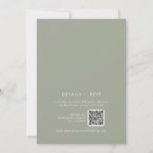 Boho chic salie groen QR code Franse bruiloft Kaart (Achterkant)