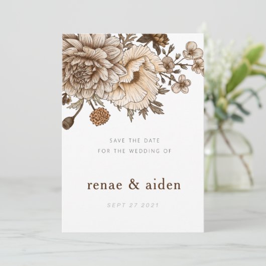 Boho Chic Save the date, Woodland Save the date (Staand voorkant)