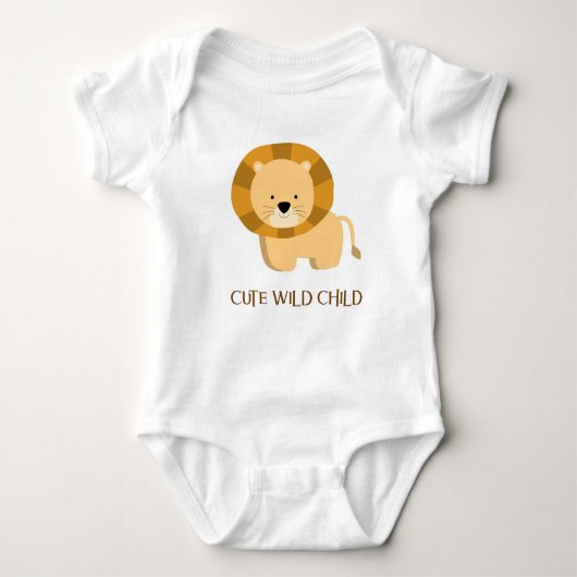 Boho chic schattig wild kind leeuw Afbeelding Romper (Voorkant)