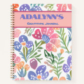 Boho Chic Schattige Bloemen Valentijnse Tieners Ca Notitieboek (Voorkant)