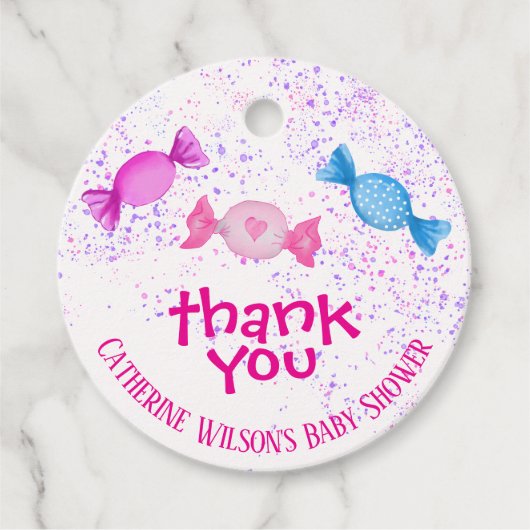 Boho Chic Schattigee Snoepjes Snoep Land Baby show Bedankjes Labels (Voorkant)