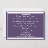 Boho Chic Schrift Stof Paars Save The Date Aankondiging (Achterkant)