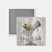 boho chic schuur hout roestig landelijk bruiloft magneet (Voorkant / Achterkant)