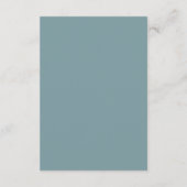 Boho Chic Seafoam Blauwgroen bruiloft details Informatiekaartje (Achterkant)