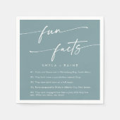 Boho Chic Seafoam Blauwgroen Bruiloft Fact Servett Servet (Voorkant)