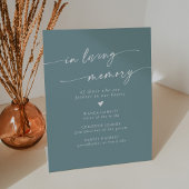 Boho Chic Seafoam Blauwgroen bruiloft in liefdevol Reclamebord Met Voetstuk