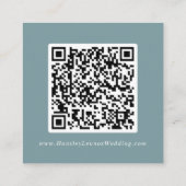 Boho Chic Seafoam Blauwgroen Bruiloft QR Code Deta Informatiekaartje (Achterkant)