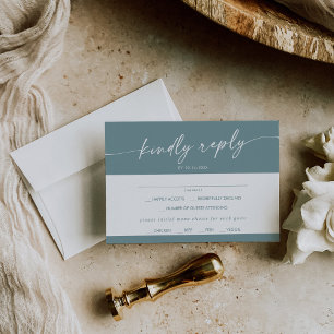 Boho Chic Seafoam Blauwgroen Menu Keuze RSVP-kaart