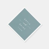 Boho Chic Seafoam Blauwgroen Monogram bruiloft ser Servet (Hoek)