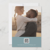 Boho Chic Seafoam Blauwgroen Multi Foto QR Code Save The Date (Achterkant)