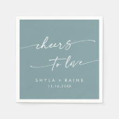 Boho Chic Seafoam Blauwgroen Proost op Liefde Brui Servet (Voorkant)
