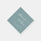 Boho Chic Seafoam Blauwgroen Proost op Liefde Brui Servet (Hoek)